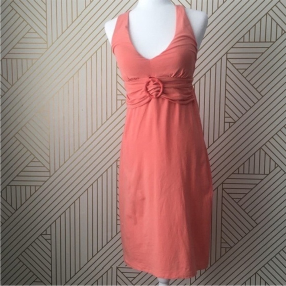 Tommy Bahama light coral cinched waist criss cross back dress coastal cowgirl